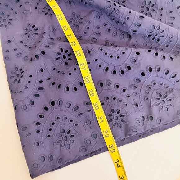 Cynthia Steffe Eyelet Lace Off Shoulder Dress Size 6 Navy - Picture 6 of 6